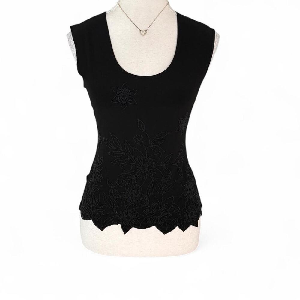 Y2K Beaded Black Fairy core vintage Jubi tank top going out top size small